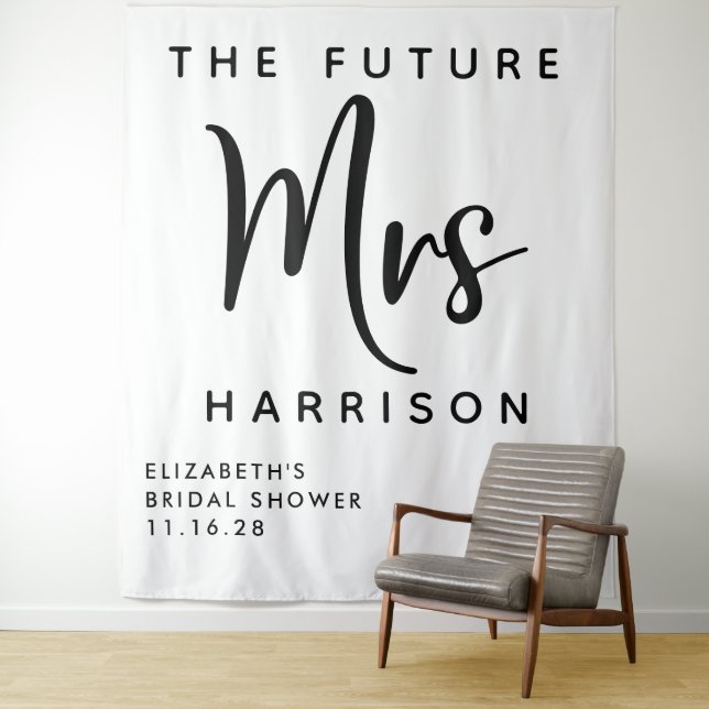 Future Mrs Personalized Bridal Shower Tapestry (In Situ)