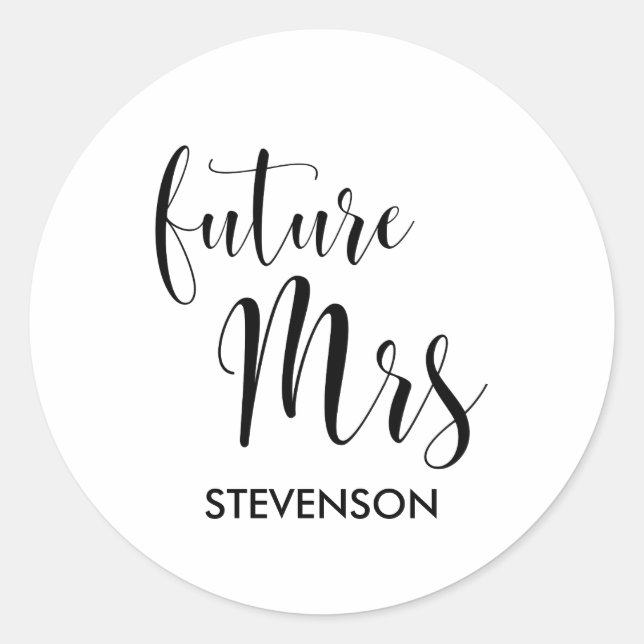 Future Mrs personalized Classic Round Sticker (Front)