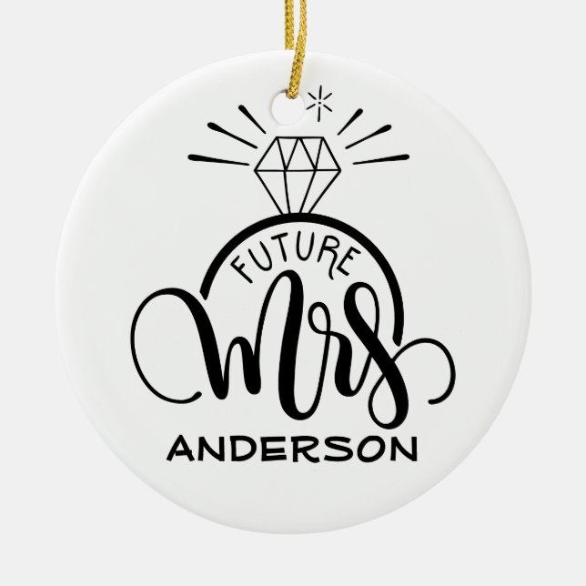 Future MRS - Personalized engagement present Ceramic Ornament (Front)