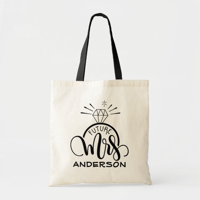 Future Mrs. personalized last name Tote Bag (Front)