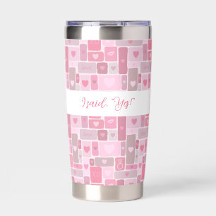 Future Mrs. Pink Engagement Modern Script Insulated Tumbler
