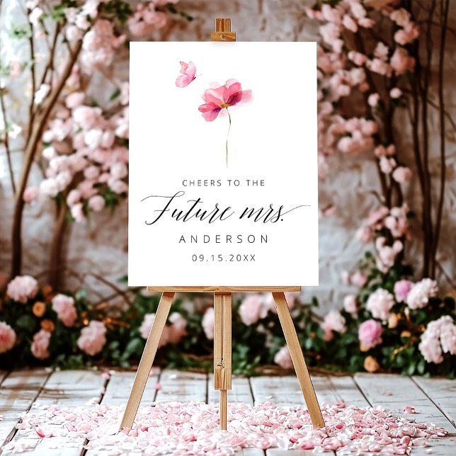 Future Mrs Pink Floral  Bridal Shower Welcome Sign (Creator Uploaded)