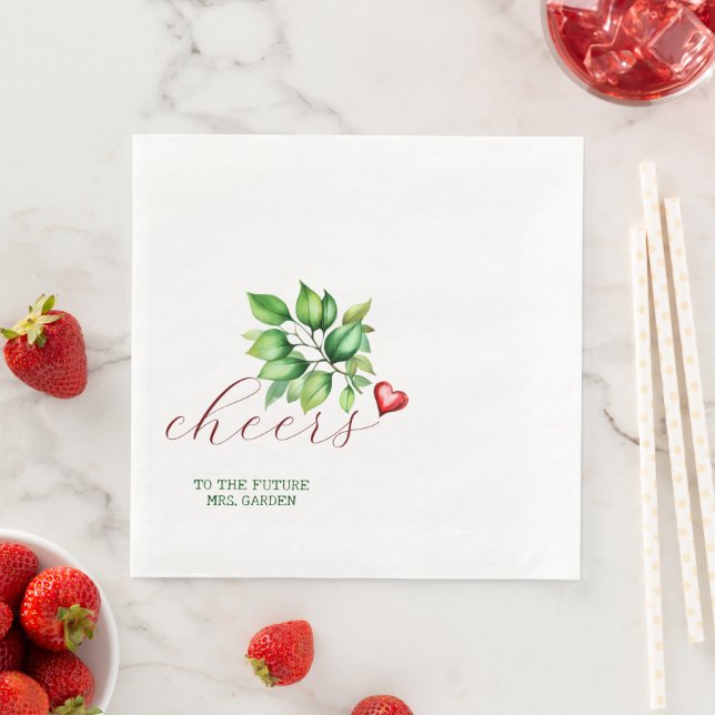 Future Mrs Red Bridal Shower Napkins (Insitu)