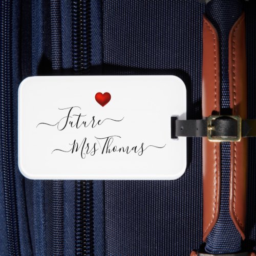 Future Mrs Red Heart Luggage Tag
