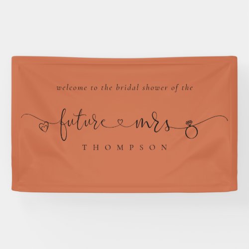 Future Mrs Ring Hearts Terracotta Bridal Shower Banner