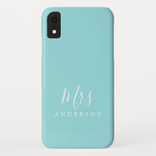 Future Mrs Sea Shell Blue Chic Script Bride iPhone XR Case