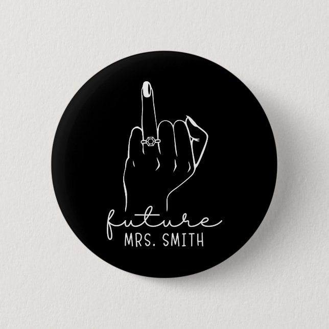 Future Mrs. Smith New Bridal To Be Fiance Bachelor Button (Front)
