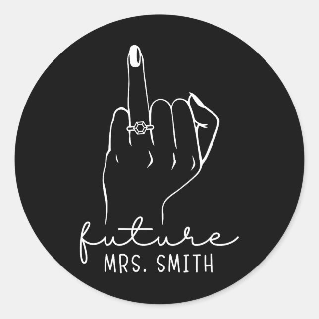 Future Mrs. Smith New Bridal To Be Fiance Bachelor Classic Round Sticker (Front)