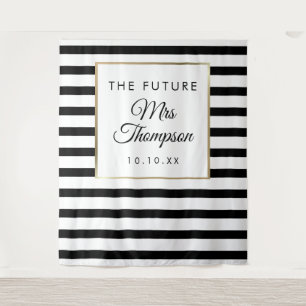 Future Mrs Stripe Bridal Shower Photo Backdrop