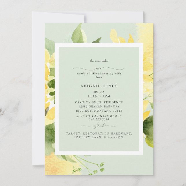 Future Mrs. Sunflower Bridal Shower  Invitation (Front)