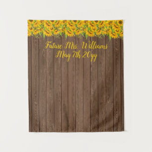 Future Mrs Sunflowers Bridal Shower Backdrop Wood