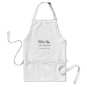 Future mrs surname bride to be purple gray name da adult apron