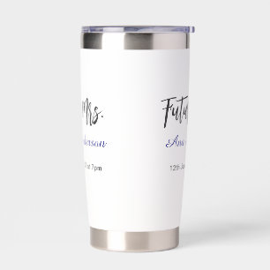 Future mrs surname bride to be purple gray name da insulated tumbler
