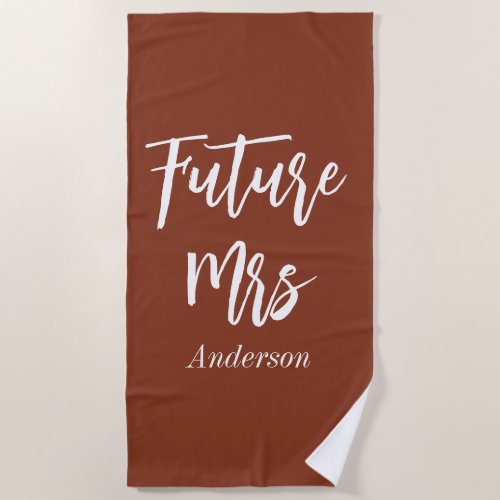 Future Mrs Terracotta Bachelorette Beach Towel