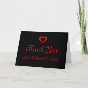 Future Mrs. Thank you Red Heart note Card