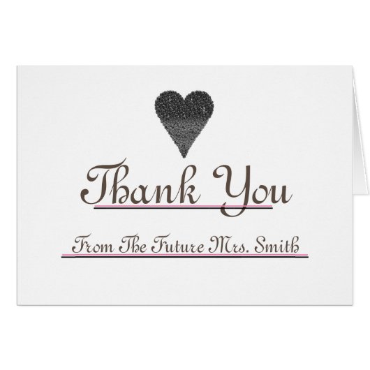 Future Mrs. Thank you Red Heart note Cards (Front Horizontal)