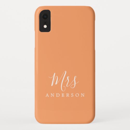 Future Mrs Vibrant Orange Chic Script Bride iPhone XR Case
