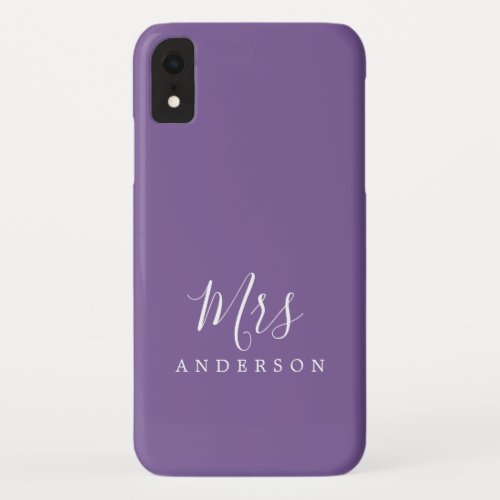 Future Mrs Vibrant Purple Chic Script Bride iPhone XR Case