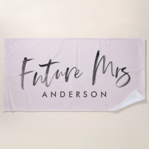FUTURE MRS... WATERCOLOR ENGAGEMENT BEACH TOWEL