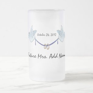 Future Mrs. Wedding Doves Frosted Glass Beer Mug