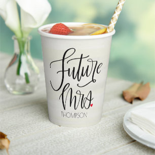 Future Mrs Whimsical Bridal Shower Paper Cups
