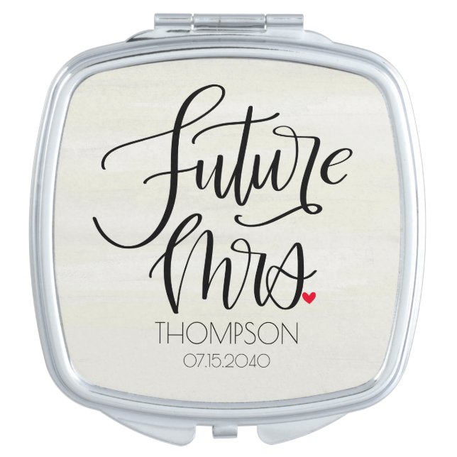 Future Mrs Whimsy Bridal Shower Keepsake Compact Mirror (Front)