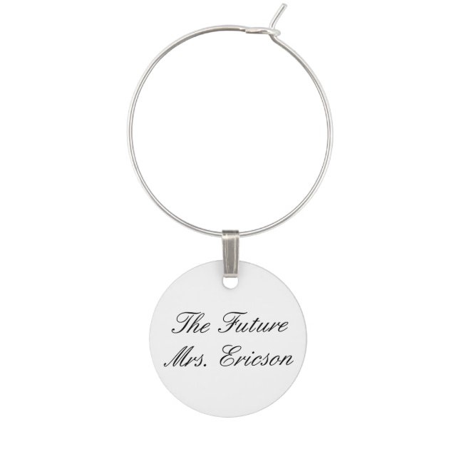 "Future Mrs...." Wine Charm (Front)