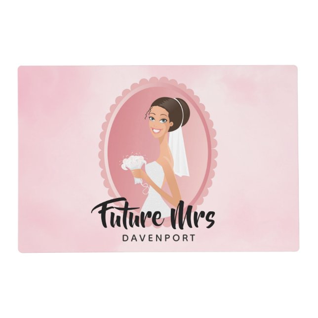 Future Mrs with Bride in Wedding Gown Placemat (Front)