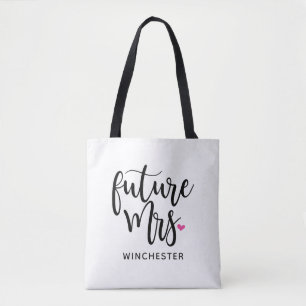 Future Mrs. (Your Name) Black Script Tote Bag