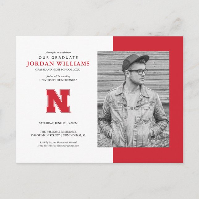 Future Nebraska Graduate Announcement Postcard (Front)