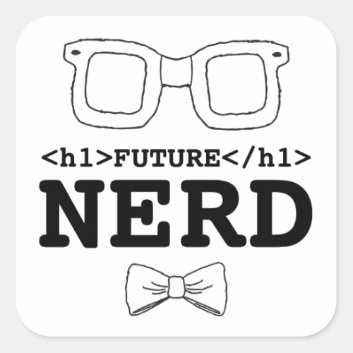 Future Nerd Clipart Nerd Glasses Clipart Design Square Sticker