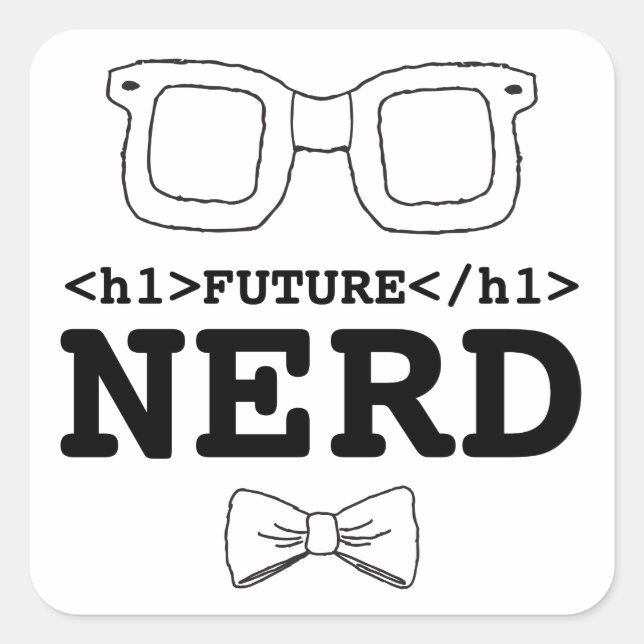 Future Nerd Clipart Nerd Glasses Clipart Design Square Sticker (Front)