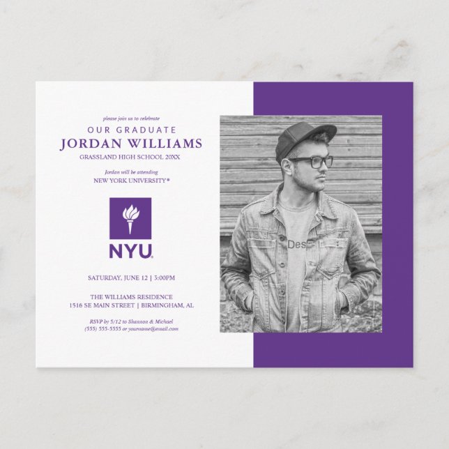 Future New York University Graduate Announcement Postcard (Front)