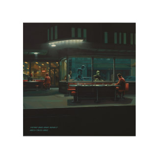 'Future Noir Night Hawks' Wood Wall Art