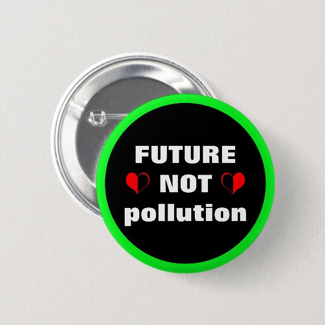 Future NOT pollution & Hearth Extinct Rebellion Button (Front & Back)