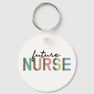 Future Nurse Cheetah Leopard Nurse in training Keychain