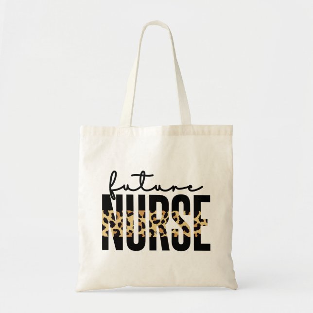 Future Nurse Cheetah Print Nurse in training gifts Tote Bag (Front)
