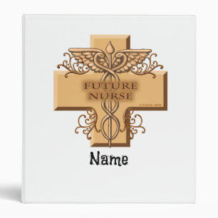 Future Nurse Cross Caduceus 3 Ring Binder