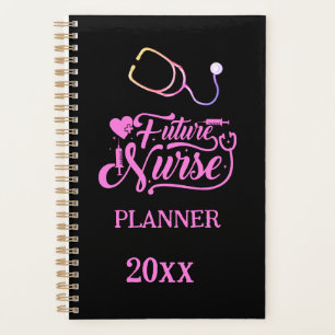 Future Nurse Elegant Modern Pink and Black Planner