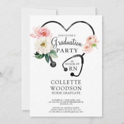 Future Nurse Graduation Stethoscope Invitation