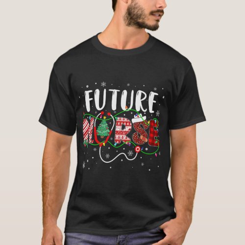Future Nurse Leopard Red Buffalo Plaid Christmas N T_Shirt