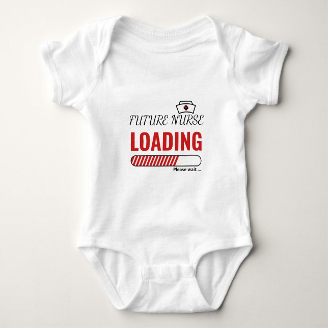 Future Nurse Loading Funny Trendy Personalized Baby Bodysuit (Front)