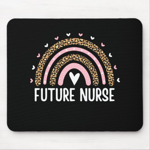 Future Nurse Nursing Student Leopard Rainbow Nursi Mouse Pad