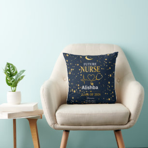 Future Nurse Personalized Graduation Blanket Class Throw Pillow