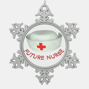 Future Nurse Snowflake Pewter Christmas Ornament