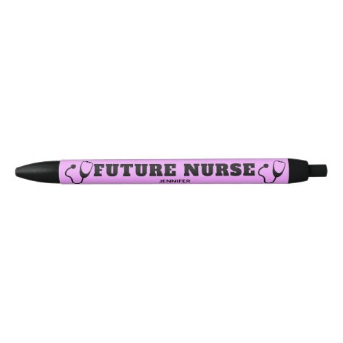 Future Nurse Stethoscope Pastel Purple Name Black Ink Pen