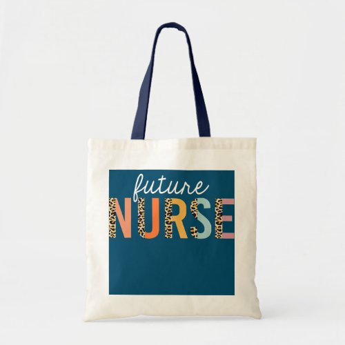 Future Nurse Student Leopard Print Nursing School Tote Bag