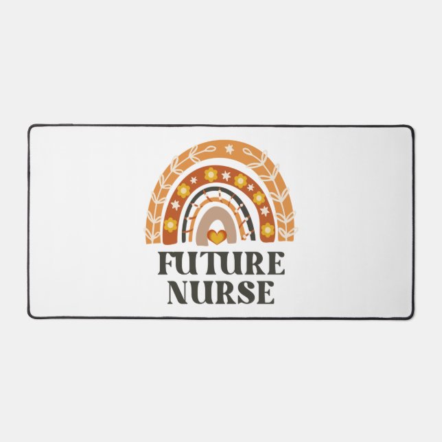 Future Nurse Vintage Rainbow  Desk Mat (Front)