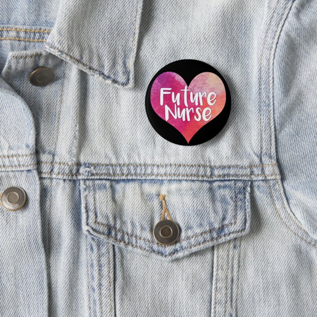 Future Nurse Watercolor Heart Button (In Situ)