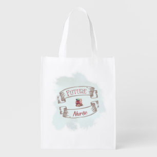 Future Nurse Watercolor Reusable Grocery Bag